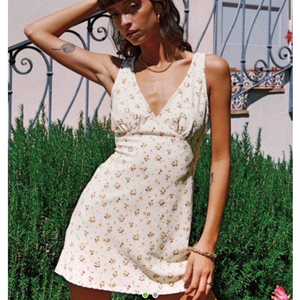 Princess Polly Cream Floral Mini Dress
